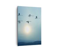 Impression sur Toile 80x120cm Tableaux Image Photo cigogne oiseau nature