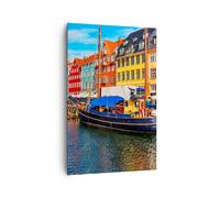 Impression sur Toile 80x120cm Tableaux Image Photo Copenhague Nahavn Navires