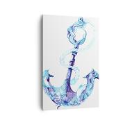 Impression sur Toile 80x120cm Tableaux Image Photo corail méduses ancre corde