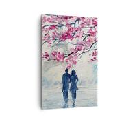 Impression sur Toile 80x120cm Tableaux Image Photo Couple Paris Arbre Decoration