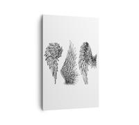 Impression sur Toile 80x120cm Tableaux Image Photo Dessin ange ailes plumes