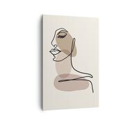 Impression sur Toile 80x120cm Tableaux Image Photo Dessin Single-Line Femme