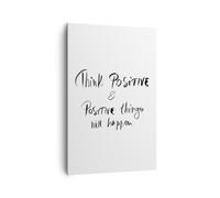 Impression sur Toile 80x120cm Tableaux Image Photo Devise Pensée Positivement