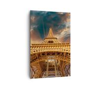 Impression sur Toile 80x120cm Tableaux Image Photo Eiffle Architecture Paris