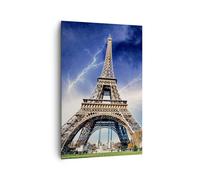 Impression sur Toile 80x120cm Tableaux Image Photo Eiffle Paris Tour Decoration