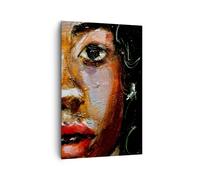 Impression sur Toile 80x120cm Tableaux Image Photo Empâtement Portrait Africain