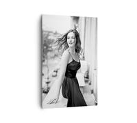 Impression sur Toile 80x120cm Tableaux Image Photo Femme Balcon Rue Decoration