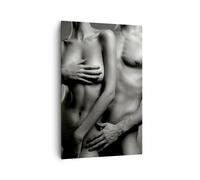 Impression sur Toile 80x120cm Tableaux Image Photo Femme Homme Nu Couple