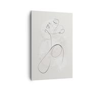 Impression sur Toile 80x120cm Tableaux Image Photo Femme Un Ligne Art Decoration