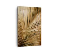 Impression sur Toile 80x120cm Tableaux Image Photo Feuille Or Plante Decoration