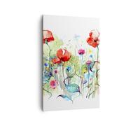Impression sur Toile 80x120cm Tableaux Image Photo Fleurs Prairie feuille nature