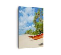 Impression sur Toile 80x120cm Tableaux Image Photo Golfe océan paume bateau