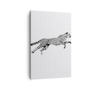 Impression sur Toile 80x120cm Tableaux Image Photo Guépard animaux points