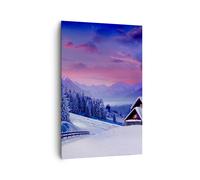 Impression sur Toile 80x120cm Tableaux Image Photo Hiver paysage gelée neige
