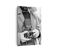Impression sur Toile 80x120cm Tableaux Image Photo La Caméra Rétro Vintage