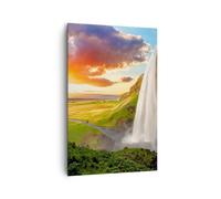 Impression sur Toile 80x120cm Tableaux Image Photo la géologie l'islande Meadow