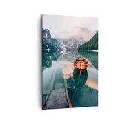 Impression sur Toile 80x120cm Tableaux Image Photo Lac Montagne Vallée