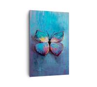 Impression sur Toile 80x120cm Tableaux Image Photo Manuscrit Papillon Bleu