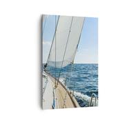 Impression sur Toile 80x120cm Tableaux Image Photo mer croisière voile