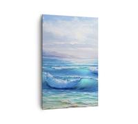 Impression sur Toile 80x120cm Tableaux Image Photo mer vague mouette Decoration