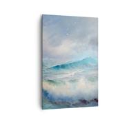 Impression sur Toile 80x120cm Tableaux Image Photo mer vague mouette Decoration