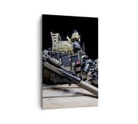 Impression sur Toile 80x120cm Tableaux Image Photo militaria fusil Decoration