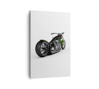 Impression sur Toile 80x120cm Tableaux Image Photo Moto chrome tube voyage