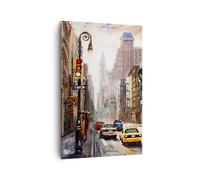 Impression sur Toile 80x120cm Tableaux Image Photo New York Aquarelle Decoration