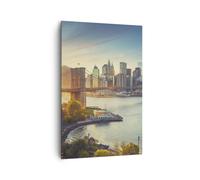 Impression sur Toile 80x120cm Tableaux Image Photo New York pont Art Decoration