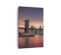 Impression sur Toile 80x120cm Tableaux Image Photo Nouveau york pont nuit
