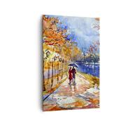 Impression sur Toile 80x120cm Tableaux Image Photo parc couple arbre Decoration