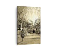 Impression sur Toile 80x120cm Tableaux Image Photo parc promenade arbre