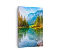 Impression sur Toile 80x120cm Tableaux Image Photo Paysage Montagnes Aube