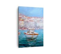 Impression sur Toile 80x120cm Tableaux Image Photo Pétrole Bateaux Grèce