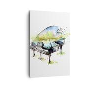 Impression sur Toile 80x120cm Tableaux Image Photo Piano Nature Musique élégance