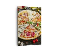 Impression sur Toile 80x120cm Tableaux Image Photo pizza fromage tomate