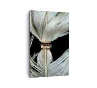 Impression sur Toile 80x120cm Tableaux Image Photo Plume Romantique Mariage
