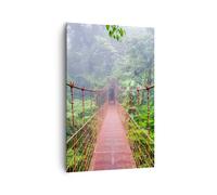 Impression sur Toile 80x120cm Tableaux Image Photo Pont Suspendu Costa Rica
