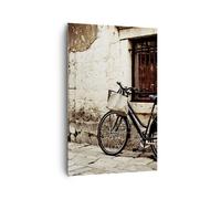 Impression sur Toile 80x120cm Tableaux Image Photo Rue vélo ville ruines