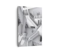 Impression sur Toile 80x120cm Tableaux Image Photo Science Illusion Escaliers