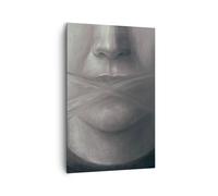 Impression sur Toile 80x120cm Tableaux Image Photo Symbole Bouche Discours