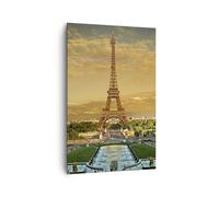 Impression sur Toile 80x120cm Tableaux Image Photo Tour Eiffel France Paris