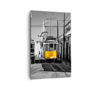 Impression sur Toile 80x120cm Tableaux Image Photo Tram Portugal Lisbonne