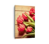 Impression sur Toile 80x120cm Tableaux Image Photo Tulipes Bouquet été jardin