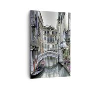 Impression sur Toile 80x120cm Tableaux Image Photo Venise pont eau Decoration