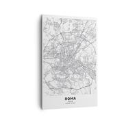 Impression sur Toile 80x120cm Tableaux Image Photo Ville Carte Rome Decoration