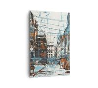 Impression sur Toile 80x120cm Tableaux Image Photo ville rue maison Decoration