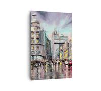 Impression sur Toile 80x120cm Tableaux Image Photo ville rue maison Decoration