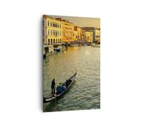 Impression sur Toile 80x120cm Tableaux Image Photo Vue Eau Gondole Voyage