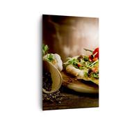Impression sur Toile 80x120cm Tableaux Image Pizza vegetariana italie nourriture